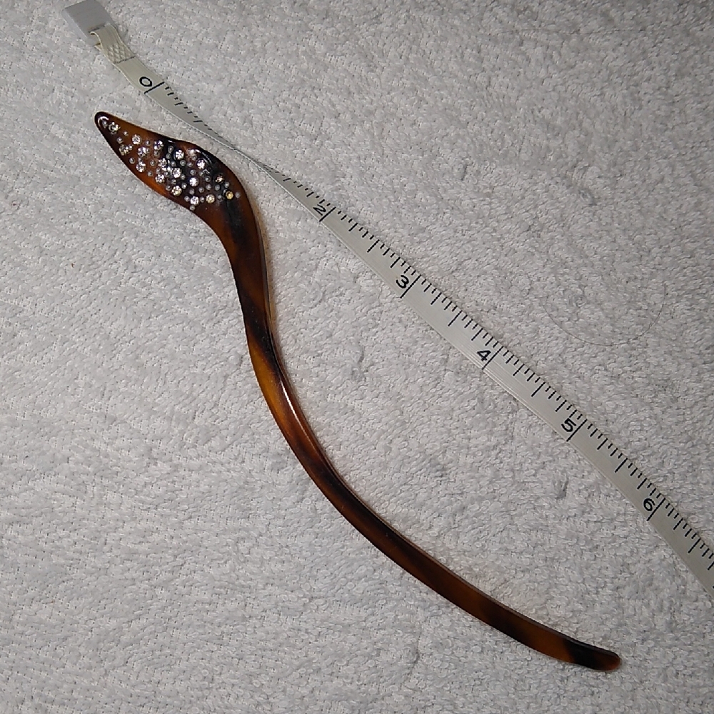 Vintage 80's-90's acrylic-rhinestone hair/bun stick